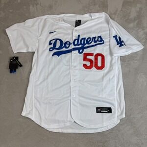NWT Nike Los Angeles Dodger MLB Mookie Betts Jersey Mens‎ 52 White Standard Fit